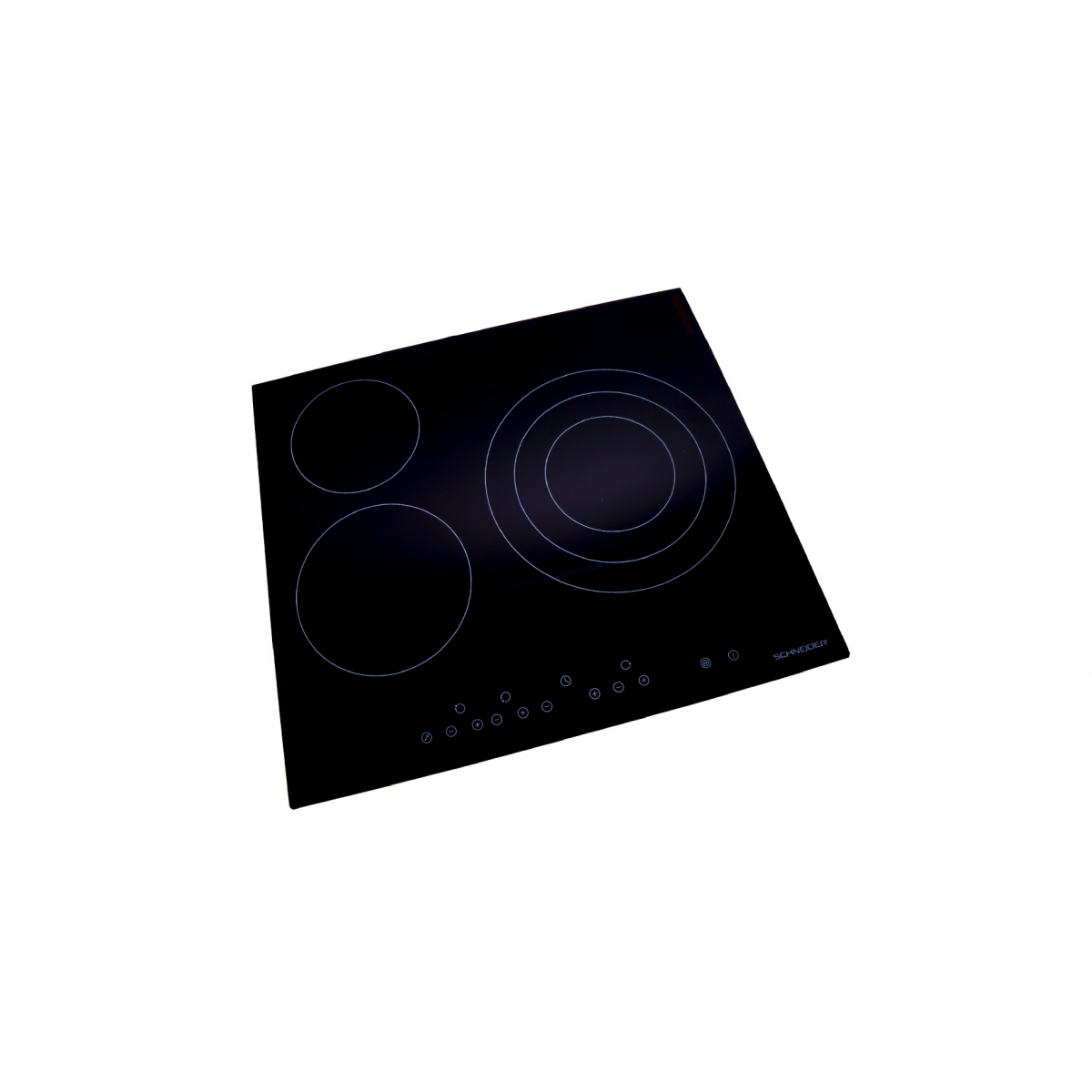 Placa vitrocerámica - SCHNEIDER SCCH603TSE1, 3 zonas, 59 cm, Negro