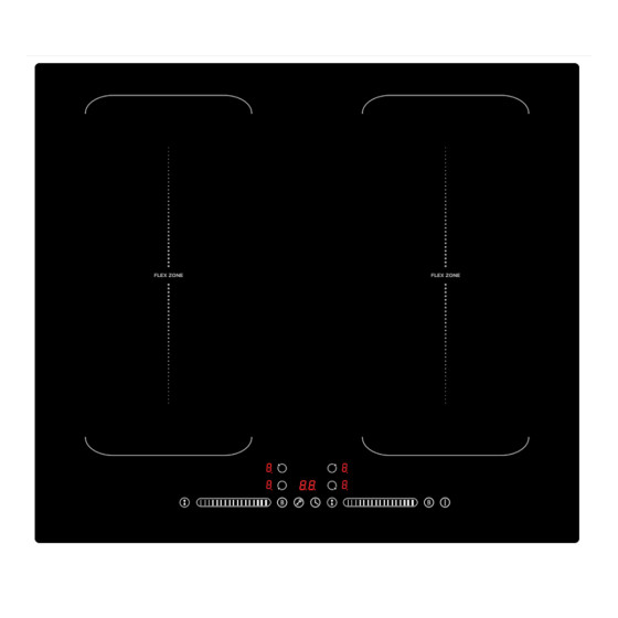 AMSTA AMTI642F Placa de Inducción 2 zonas flexibles 4 fuegos 60 cm 7400w Negra